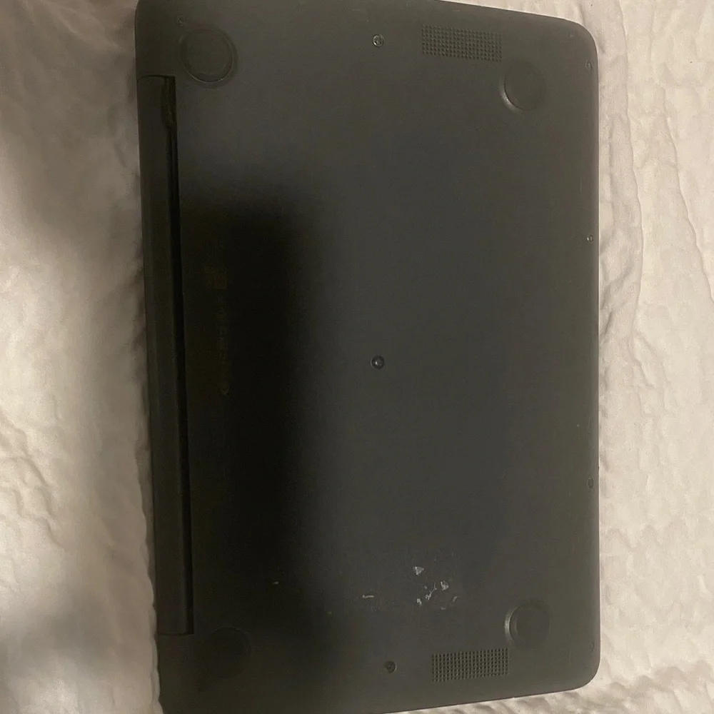 HP Black Laptop with Blue Screen Display